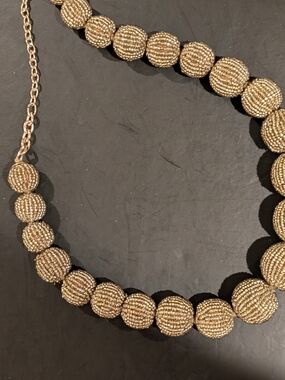 Gold Beaded Statement Necklace - Women Jewelry